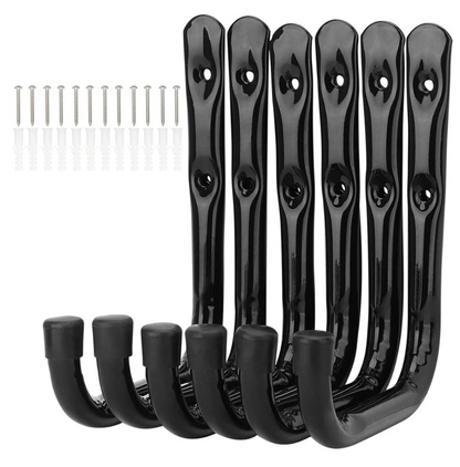 Storage Ladder Hooks, 6 Pack Heavy Duty Wall Mount Utility Hanger Organizer