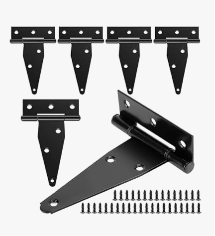 999) 6X Shed Door Hinges, Heavy Duty T Hinges 4Inch/100mm Outdoor Metal T Strap Gate Hinges with Screws