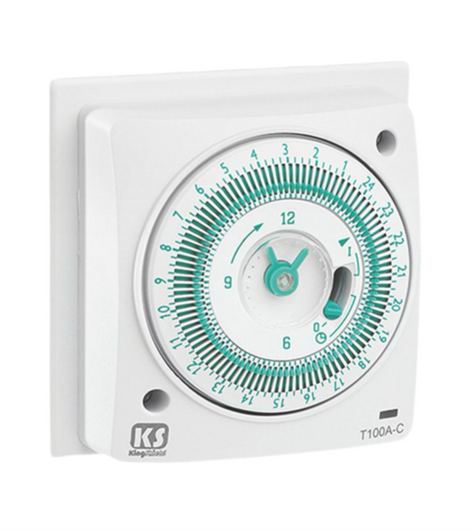 91) 24hr Timeclock, 42mm PVC Surface Box, 4x Screws & 20mm Stuffing Gland x1