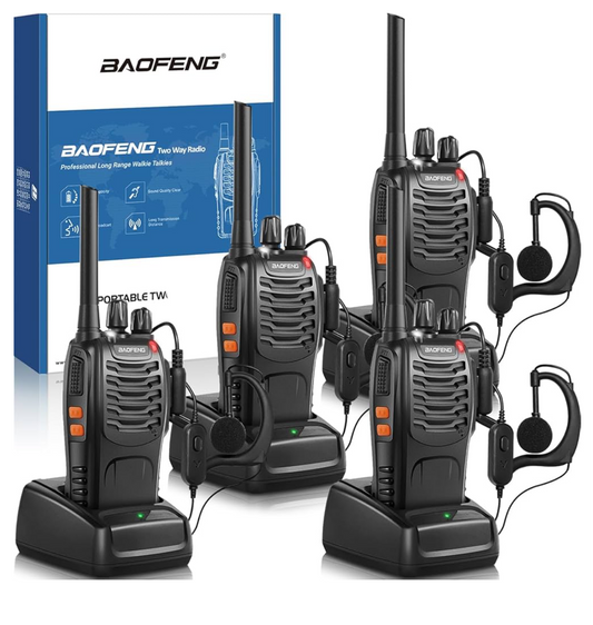 WALKIE TALKIES - (2023 Upgraded) 88E Walkie Talkie Long Range 2 Way Radio Rechargeable with Flashlight(4 Pack)