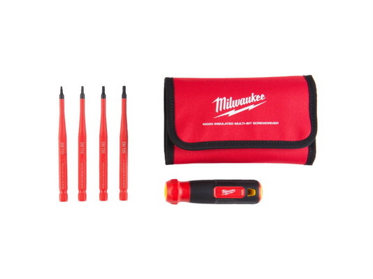 01) Milwaukee 5 Pieces (4in1) Insulated Torx Multi-Bit Screwdriver Set