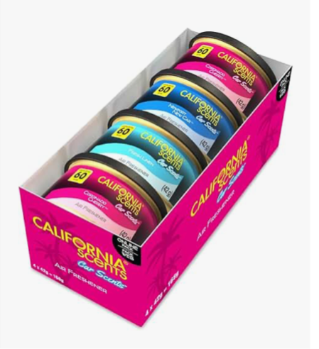 California Strong Scents, Car Air Fresheners Can, Assorted Scents, Pack of 4