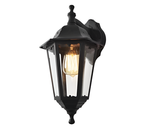 Black Outdoor Wall Lantern (includes lamp 10W)