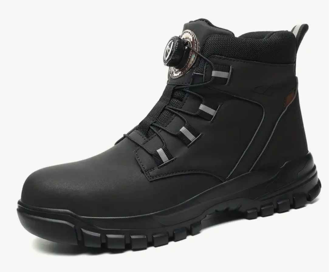 Black Comfortable Steel Toe Caps Safety Boots - Lightweight, Durable puncture proof