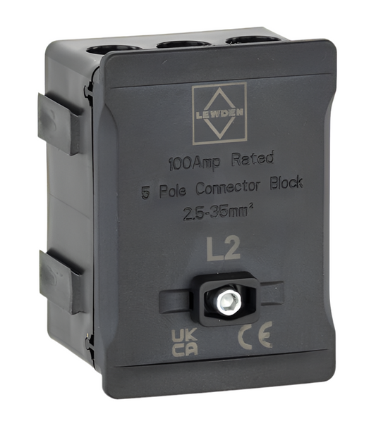 3) 100A LEWDEN DT1005BL 5WAY CONNECTOR BLOCK