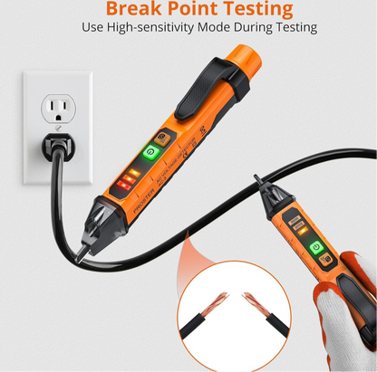 00) Proster Dual-Range Voltage Tester Pen (12V–1000V / 48V–1000V)
Smart non-contact AC detector with adjustable sensitivity, live-wire finder, break-point test, and built-in LED light.