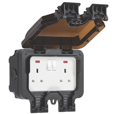 0) (Best Seller this Month) - Knightsbridge IP rated (outdoor socket) Black