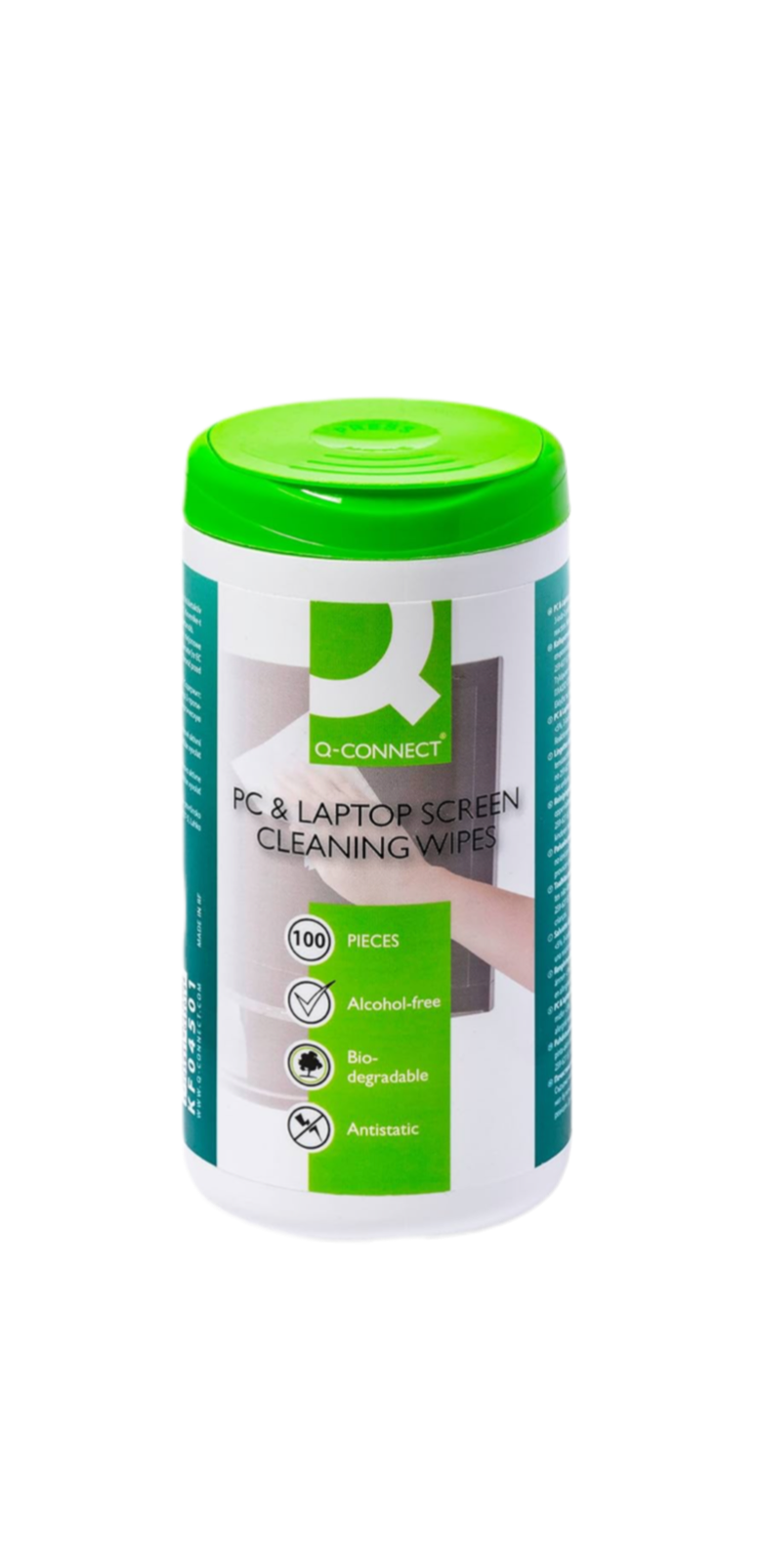 SCREEN CLEANING Wet Wipes Q-CONNECT Dispenser Tub 100pcs / Computer