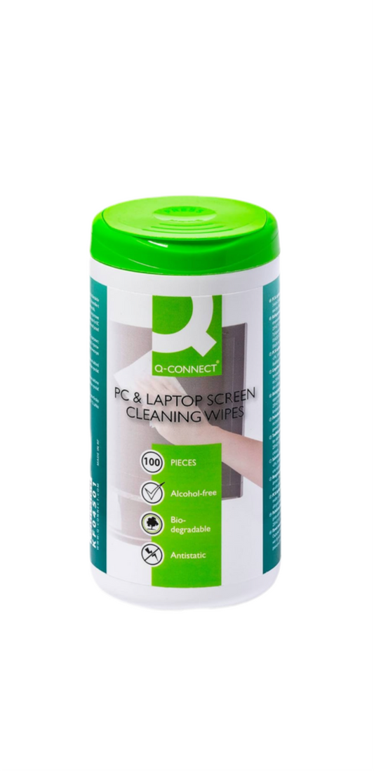 SCREEN CLEANING Wet Wipes Q-CONNECT Dispenser Tub 100pcs / Computer