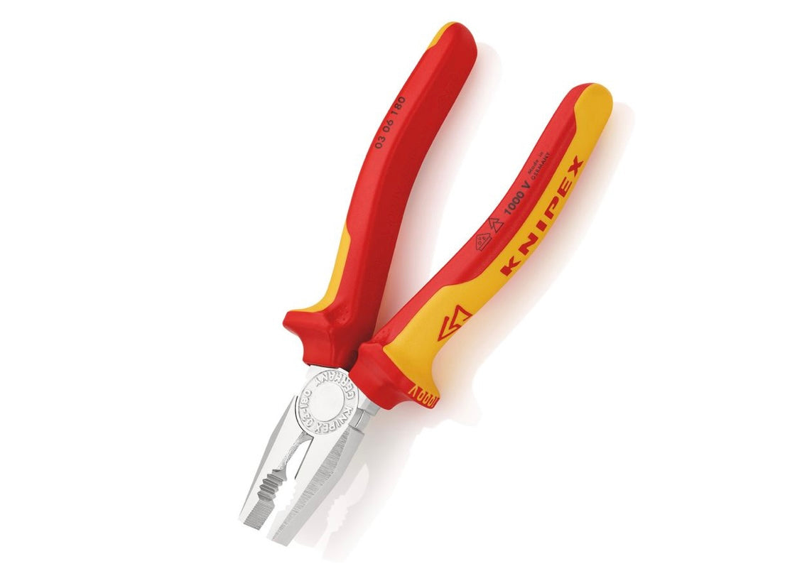 01) KNIPEX PLYERS - Combination Pliers chrome-plated, Insulated 1000v