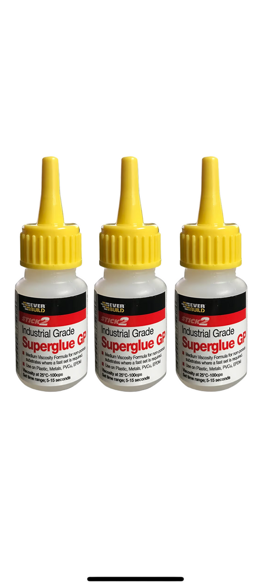 3 X Everbuild CYN20 20g General Purpose Industrial SUPERGLUE