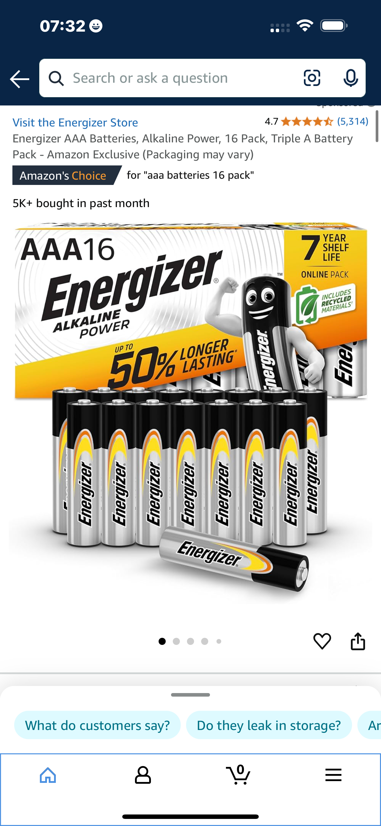 Energizer (AAA) Batteries, Alkaline Power, 16 Pack,